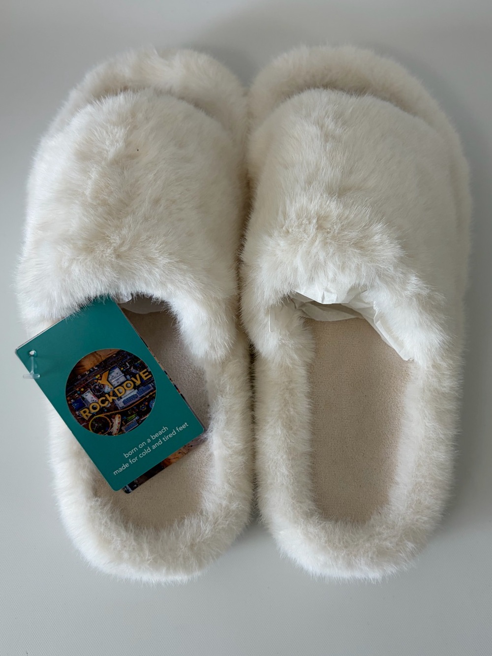 RockDove Faux Fur Slippers US 7-8 (medium)